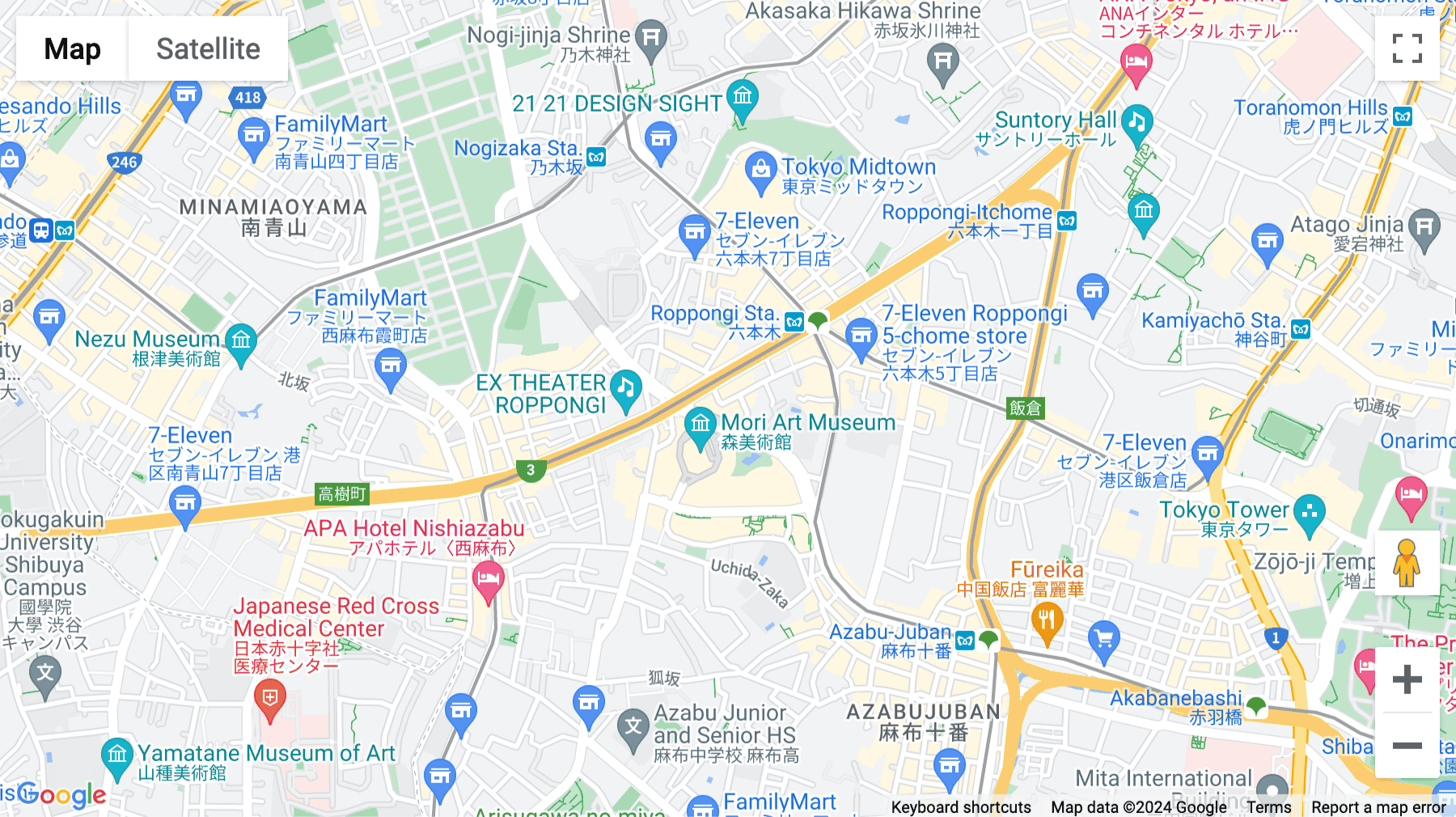 Click for interative map of Roppongi-Mikawadai Building 7F, 4-8-7 Roppongi, Tokyo