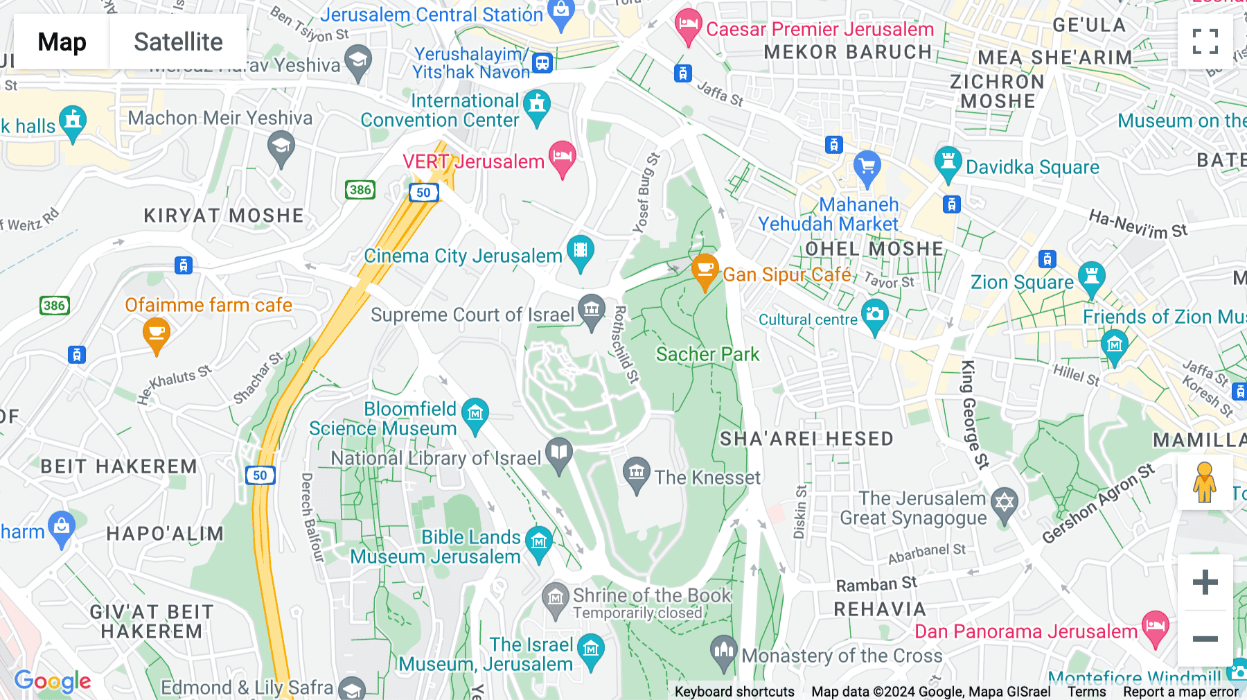 Click for interative map of Rothschild Center, 11th and 12th floors, Rothschild boulevard 22, Tel Aviv