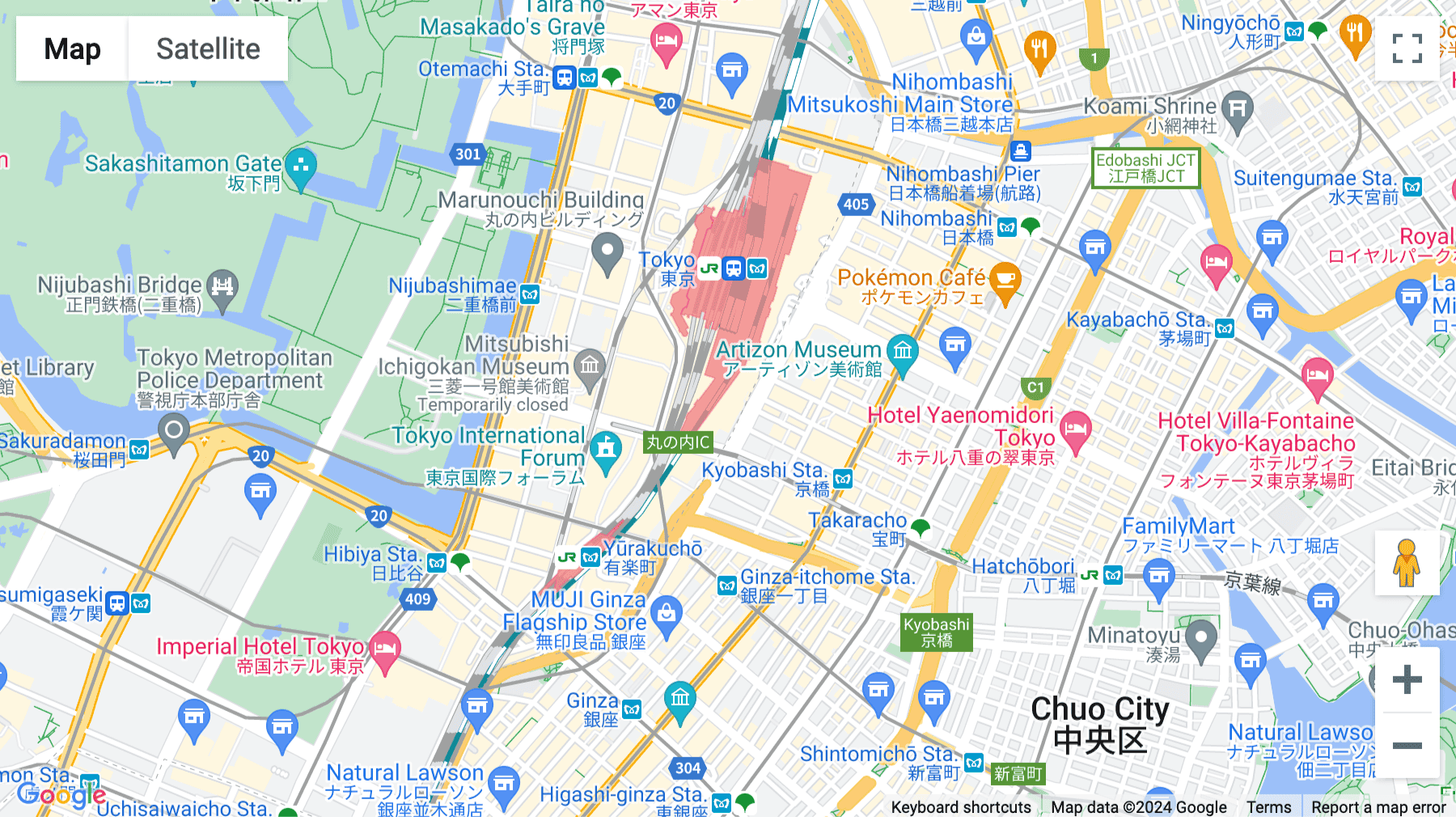 Click for interative map of Level 8 Pacific Century Place Marunouchi Centre, 1-11-1, Marunouchi, Chiyoda-ku, Tokyo, Tokyo