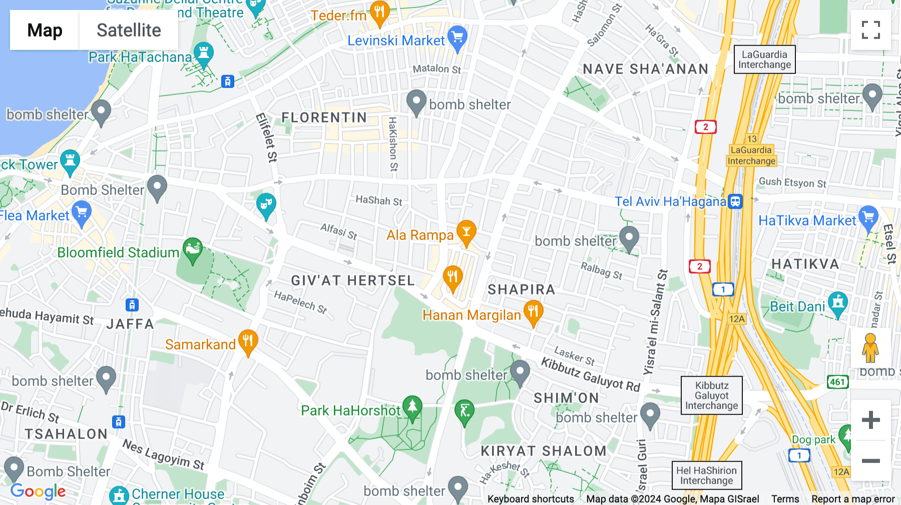 Click for interative map of Shvil ha-Merets 2, Tel Aviv