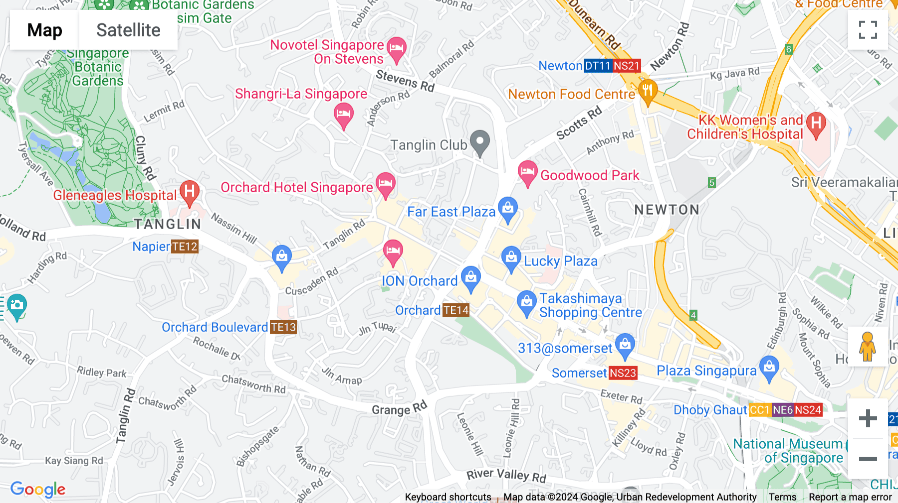 Click for interative map of 350 Orchard Road, Shaw House, Singapore