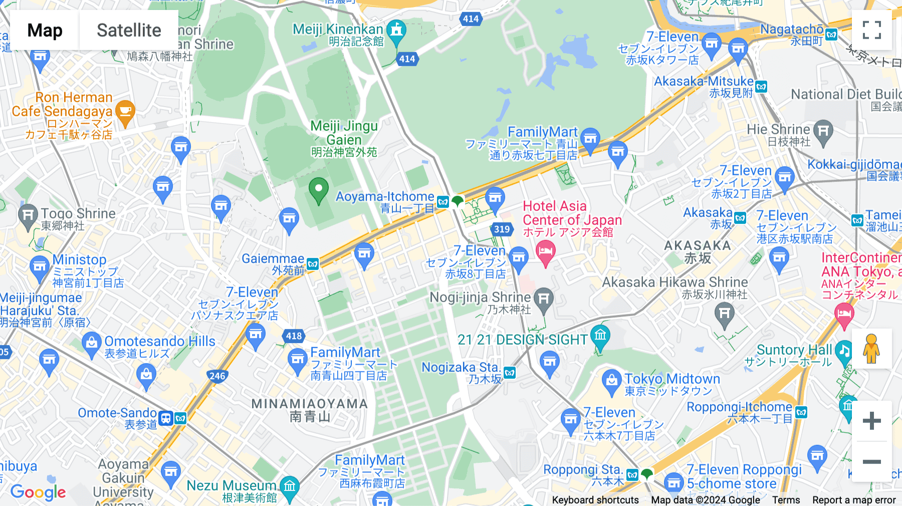 Click for interative map of TOKYO, Aoyama Centre (Open Office), 5F, 6F & 10F, DF Building, 2-2-8 Minamiaoyama, Tokyo
