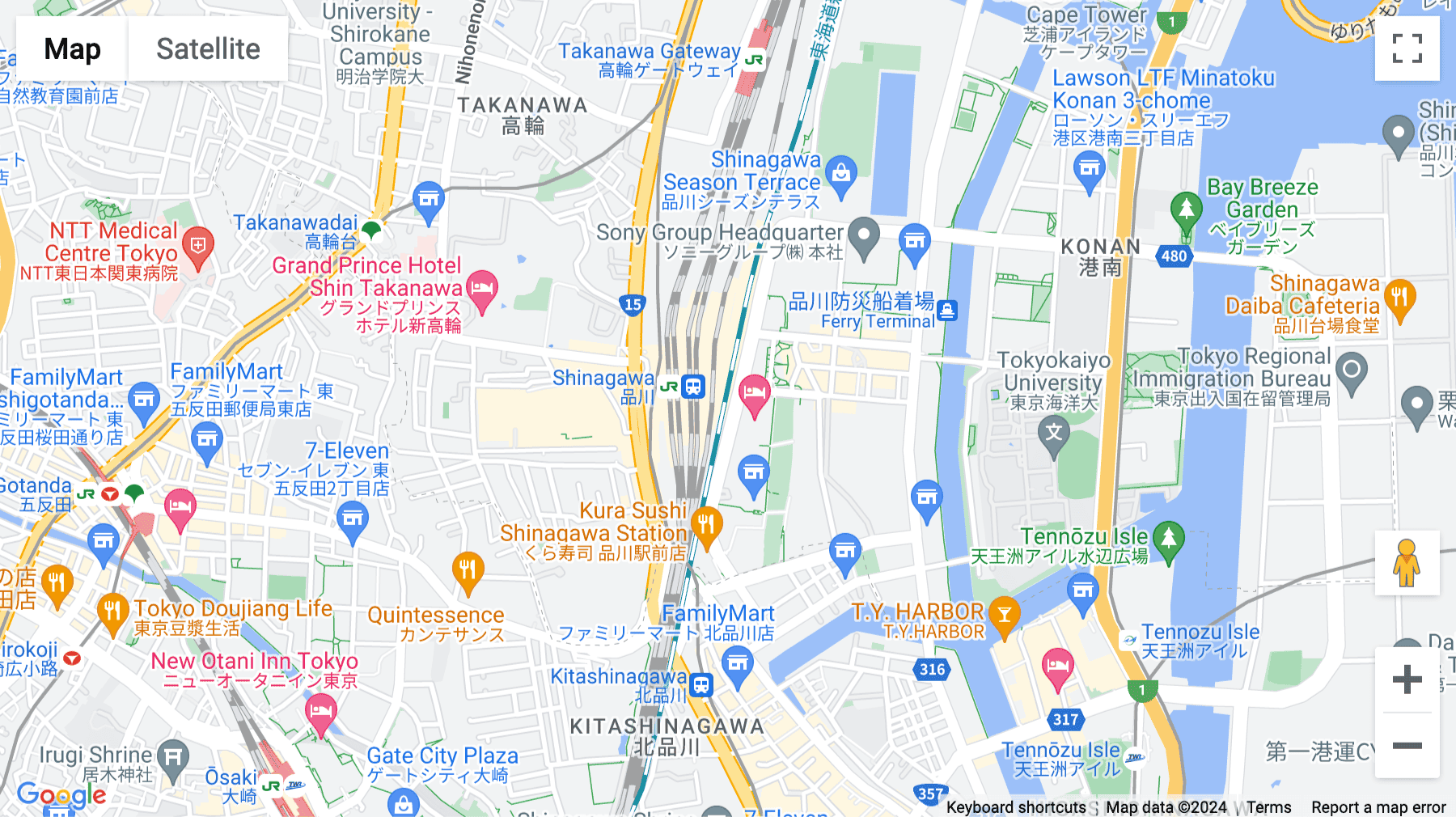 Click for interative map of Shinagawa East One, Tower 4F, Konan 2-16-1,, Tokyo