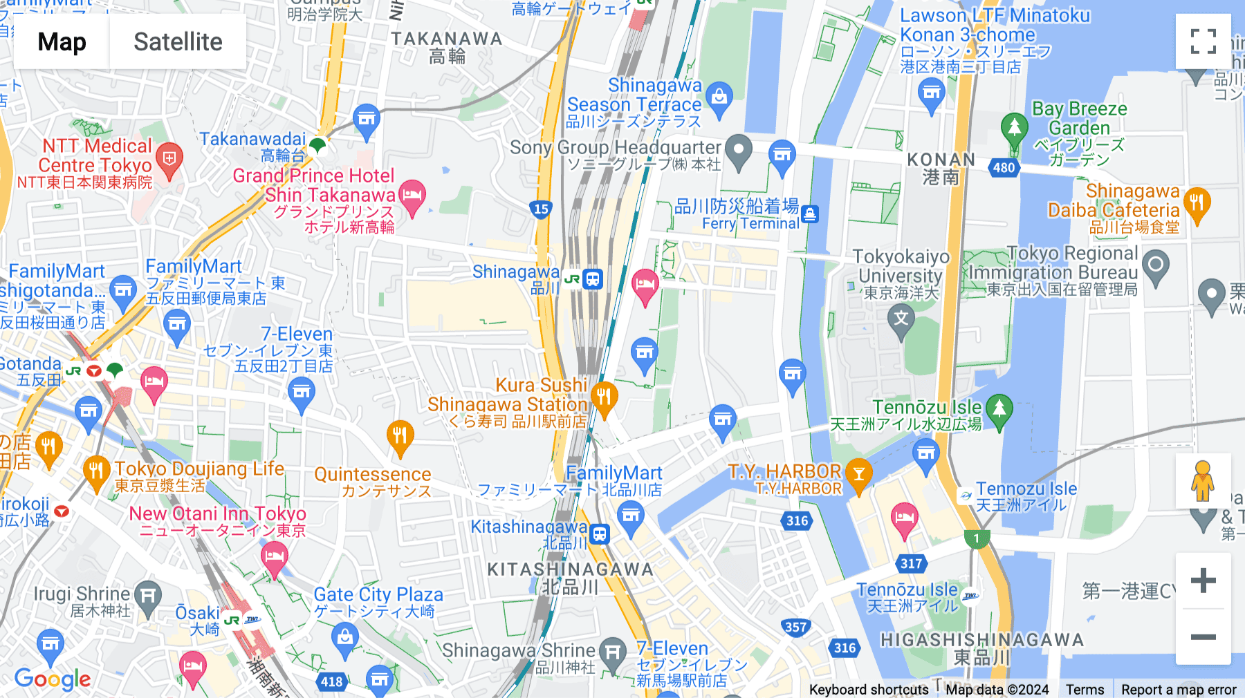 Click for interative map of 2-16-4 chome Konan, 8F, Shinagawa Grand Central Tower, Tokyo