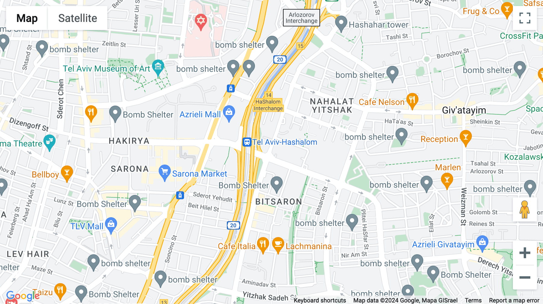 Click for interative map of Yigal Alon St 114, Tel Aviv
