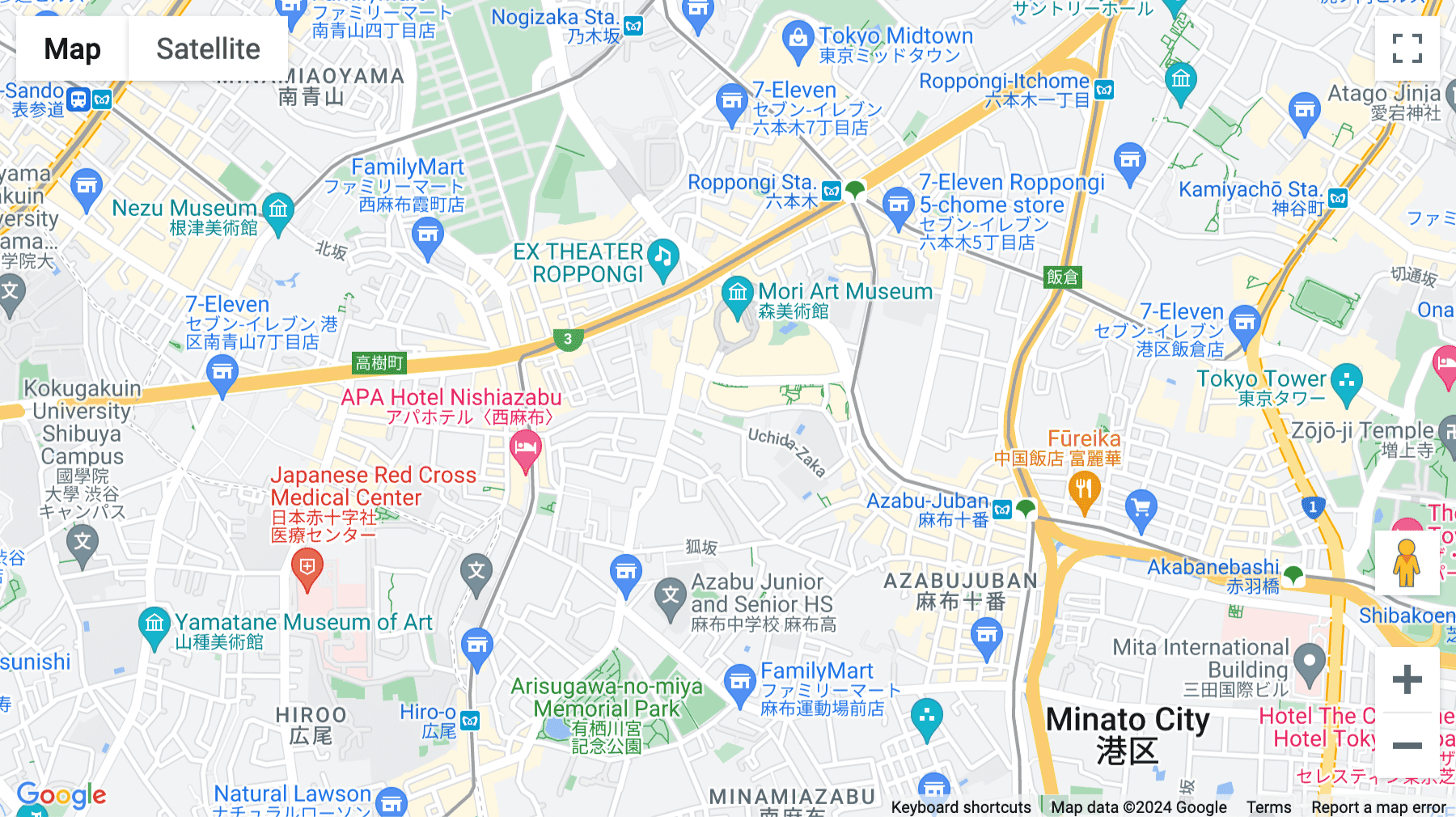 Click for interative map of 3-1-6 Moto Azabu, Minato–ku, Tokyo