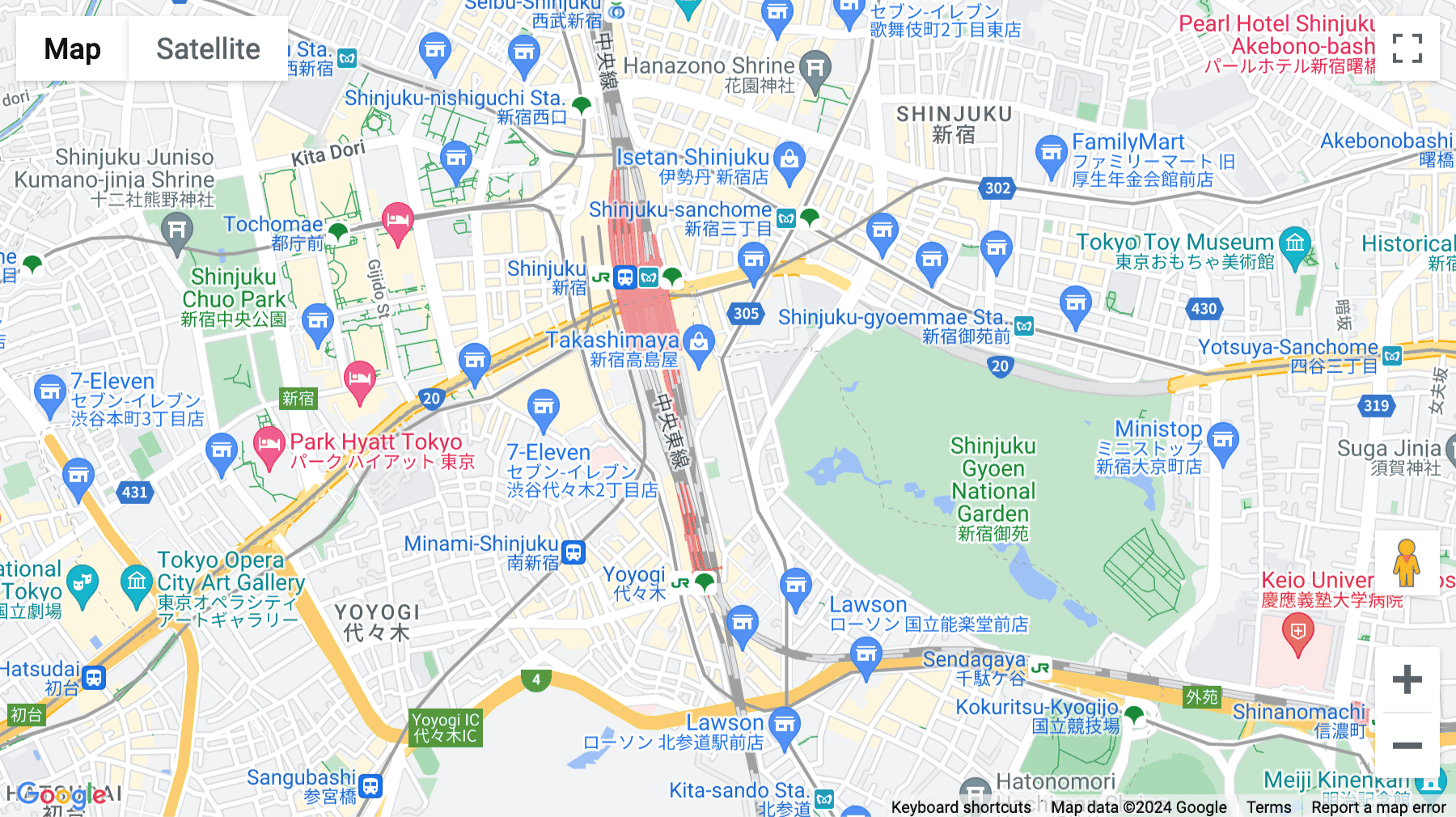 Click for interative map of WeWork Shinjuku Minamiguchi, 5-27-3 Sendagaya, Shibuya-ku, Tokyo