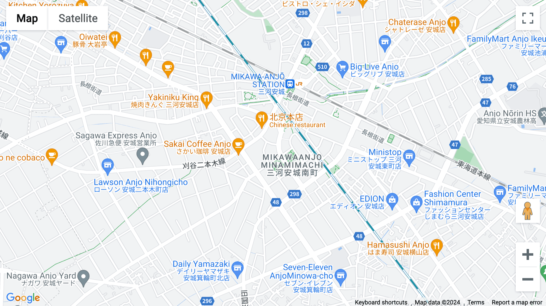 Click for interative map of San Terrace Mikawa Anjo 6F, 1-15-8 Mikawa Anjo Minamimachi, Anjo, Aichi