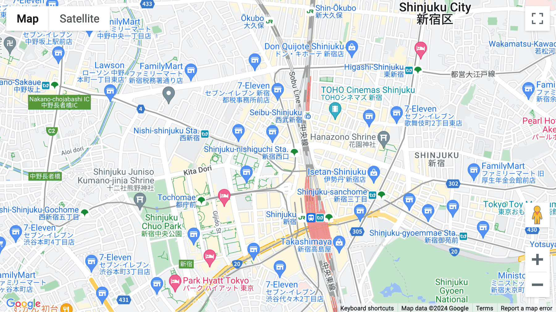 Click for interative map of Zenken Plaza, 1-4-11 Nishi Shinjuku, Shinjuku-ku, Tokyo