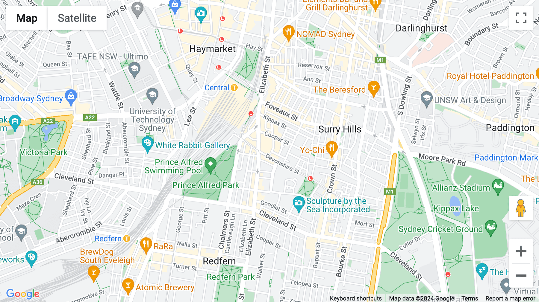 Click for interative map of 418A Elizabeth Street, Level 10, Surry Hills, Sydney