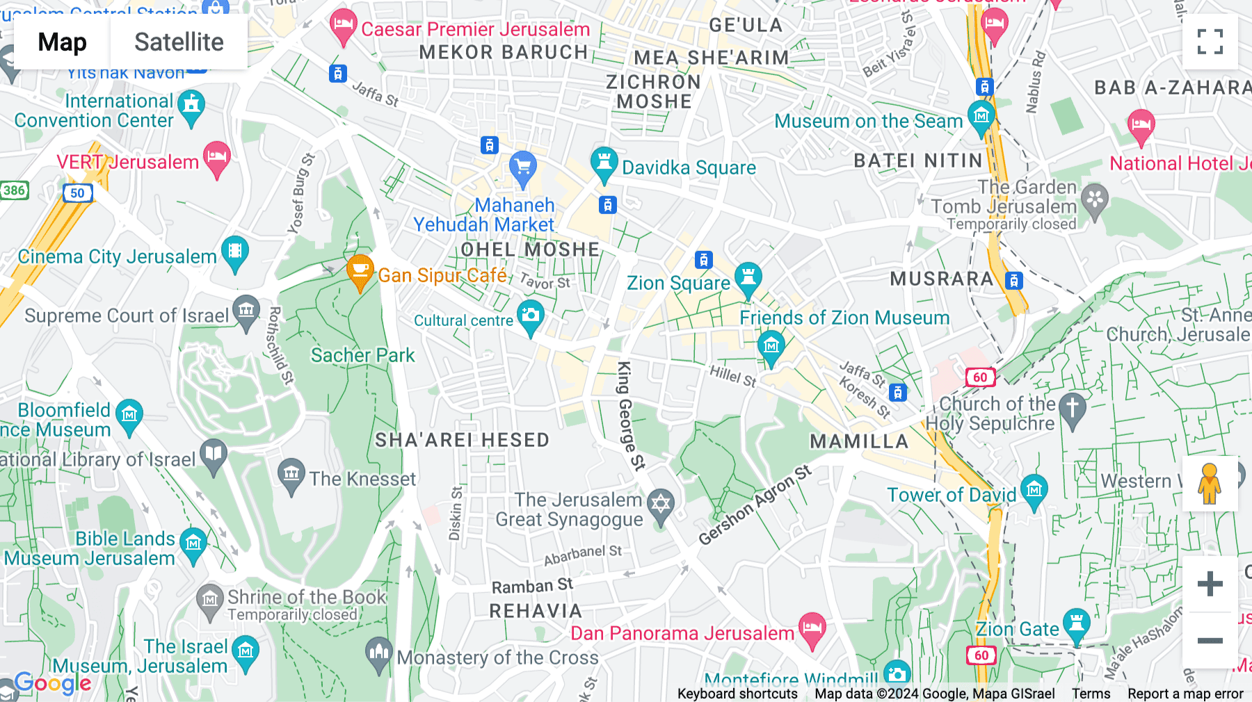 Click for interative map of King George St 20, Jerusalem, Jerusalem