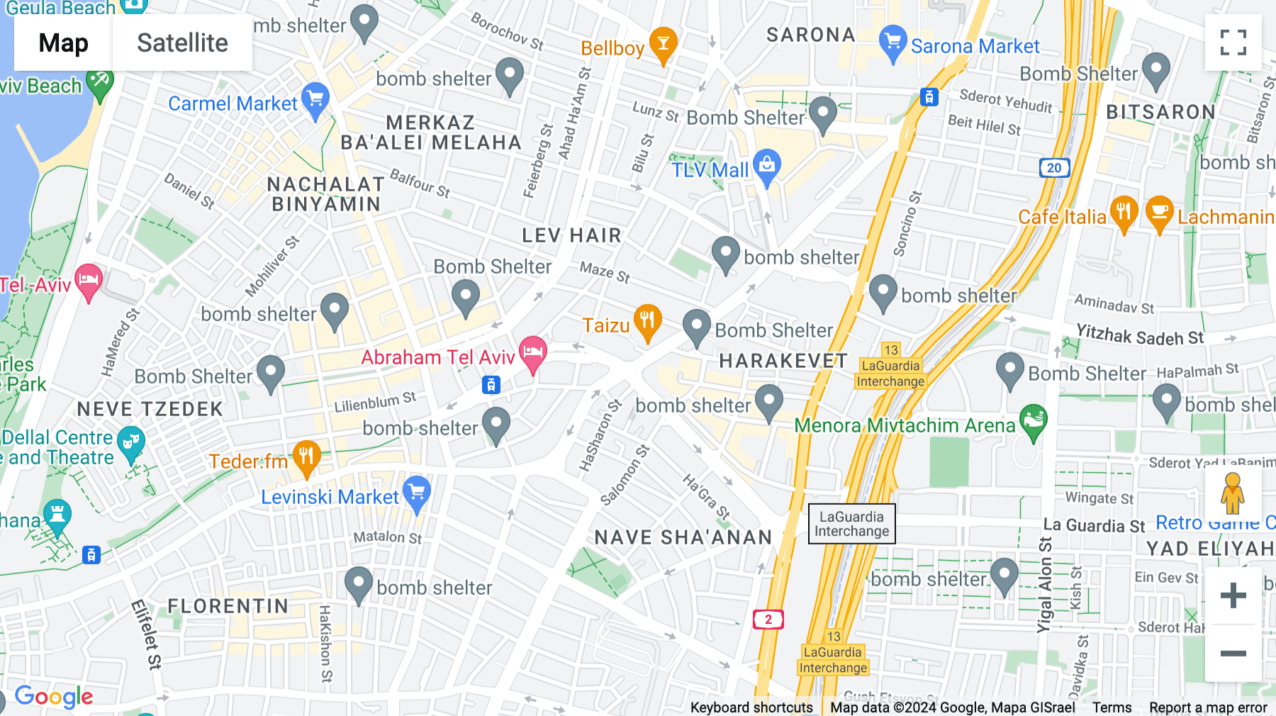 Click for interative map of 46 Derech Menachem Begin, Tel Aviv, Tel Aviv