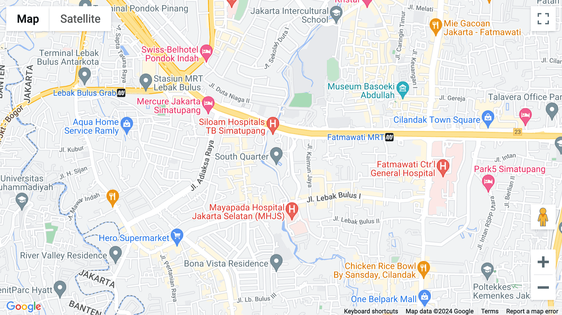 Click for interative map of South Quarter, Tower C, Jalan RA Kartini Kav. 8, Jakarta