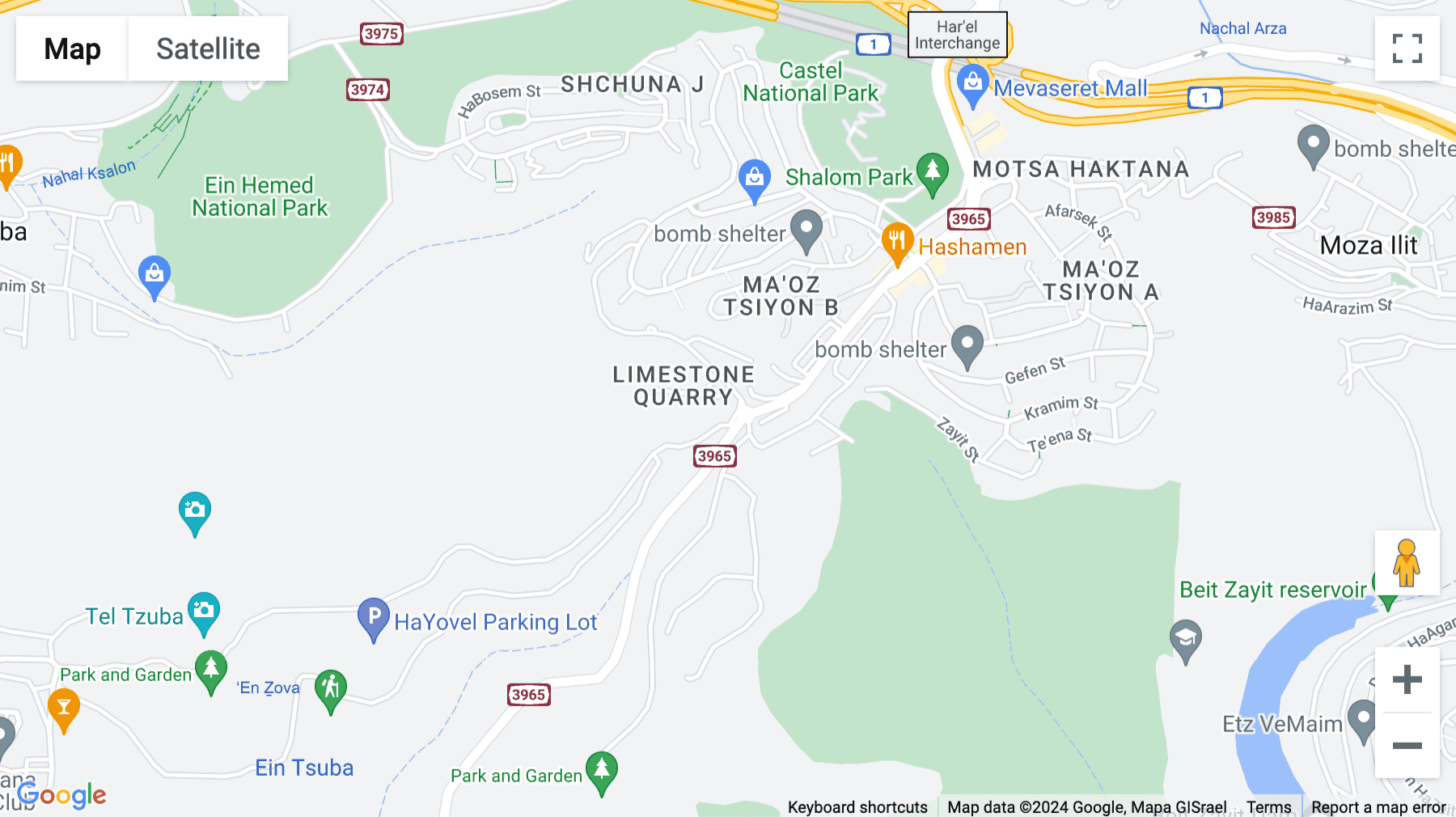 Click for interative map of 1 Tzur Street, Binyamina
