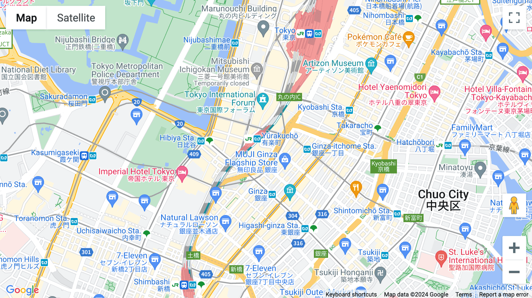 Click for interative map of Yurakucho Building, 2-7-1 Yurakucho, Tokyo