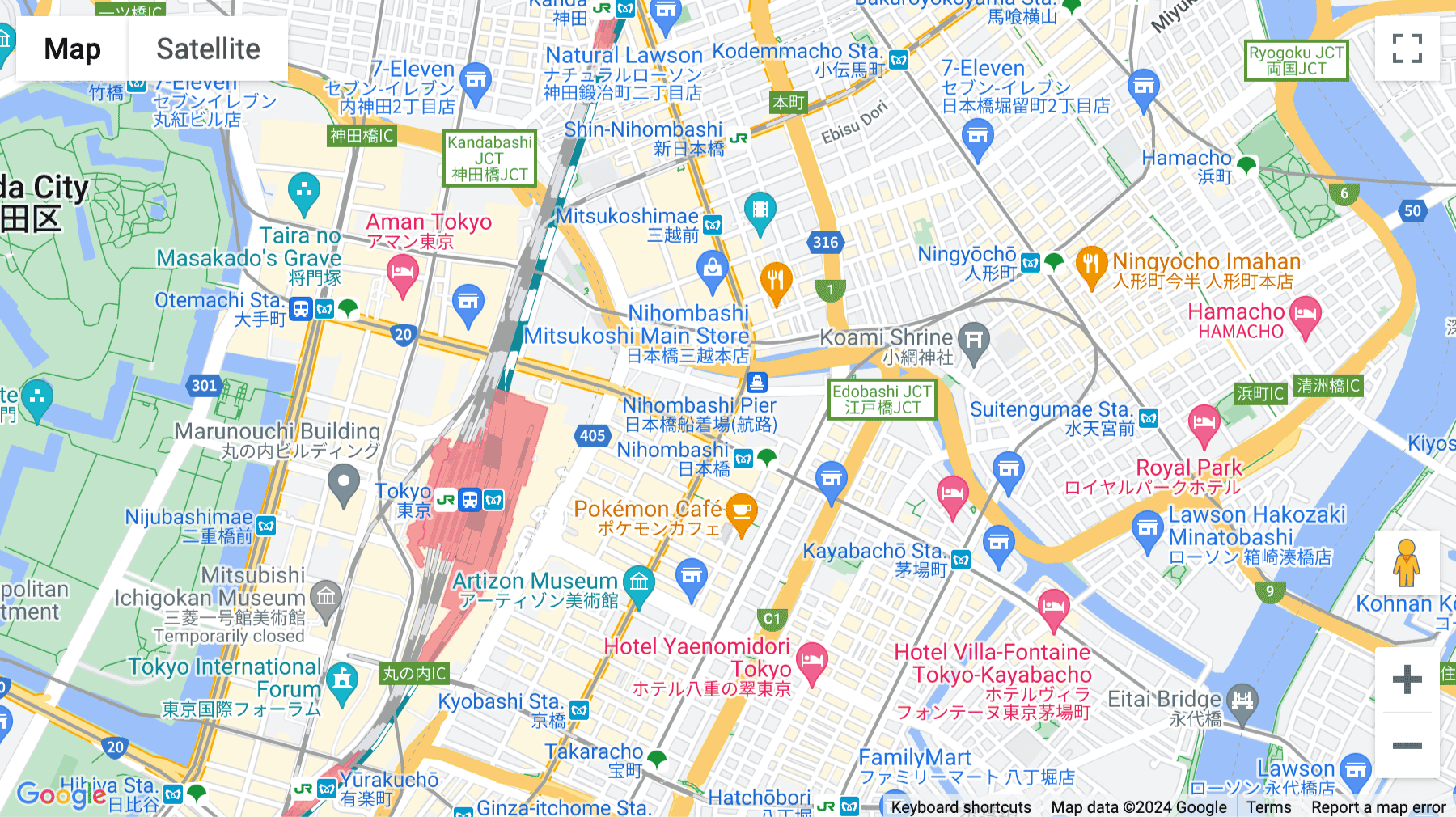 Click for interative map of Toyo Building, 1-2-10 Nihonbashi, 3rd Floor, 5th Floor, & 6th Floor, Tokyo
