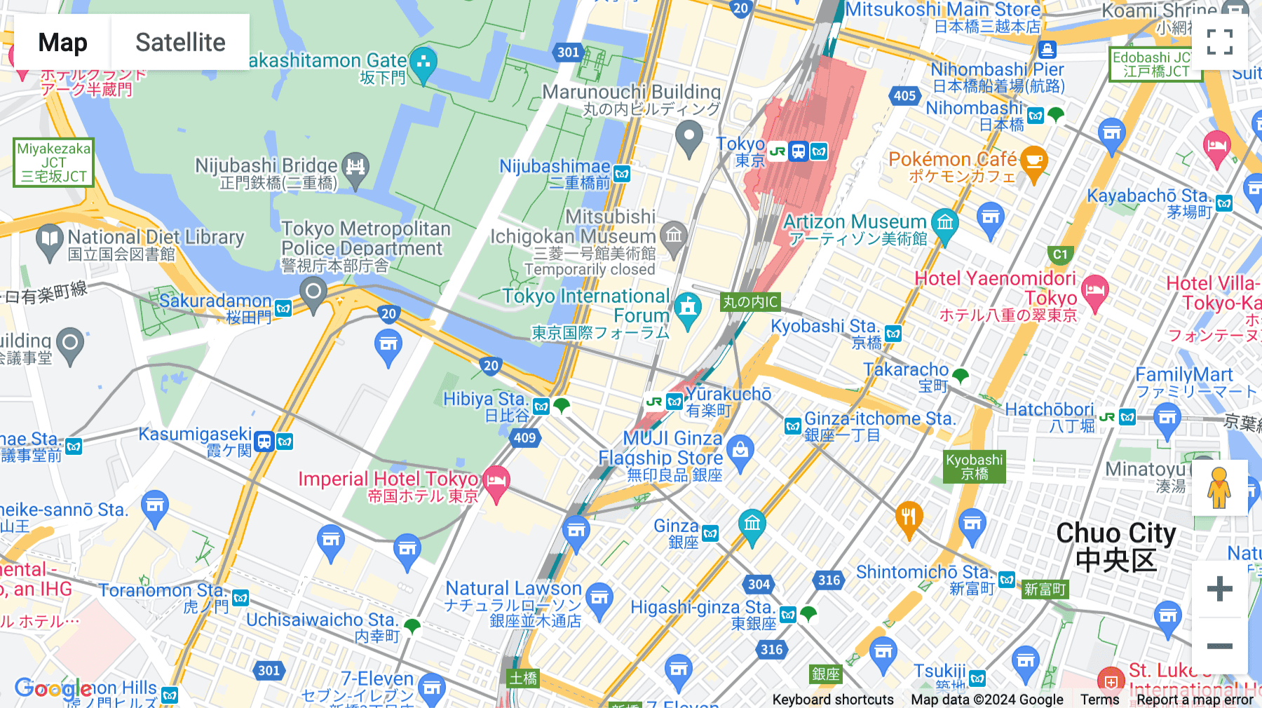 Click for interative map of 3-4-1 Marunouchi, Marunouchi Shin Kokusai Building, Tokyo