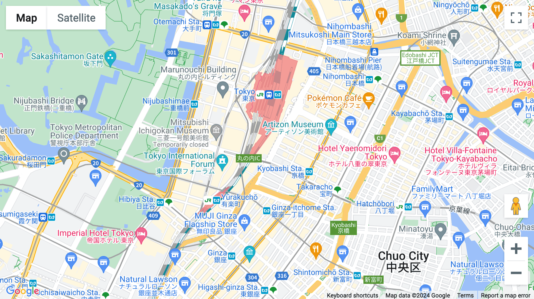 Click for interative map of Pacific Century Place, 1-11-1 Marunouchi, 8Floor And 13Floor, Marunouchi Pacific Place, Tokyo