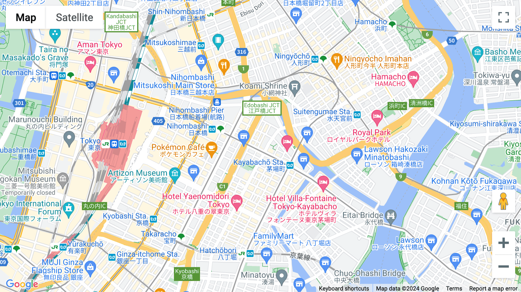 Click for interative map of Nihonbashi Kabuto One, 7-chome Kabutocho, Nihonbashi, Tokyo