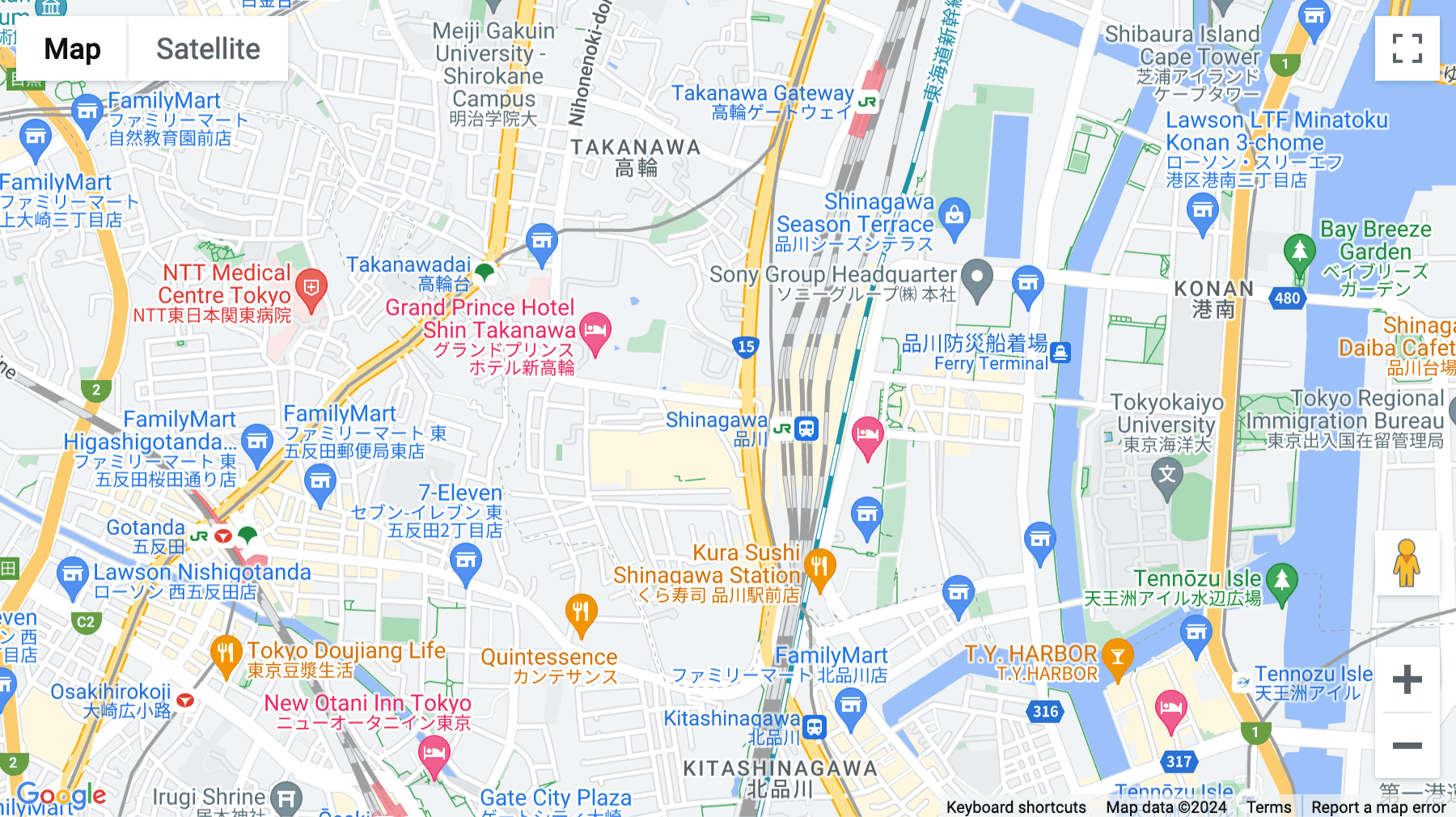 Click for interative map of Keikyu 1st Building, 4-10-18 Takanawa, Minato-ku, Tokyo
