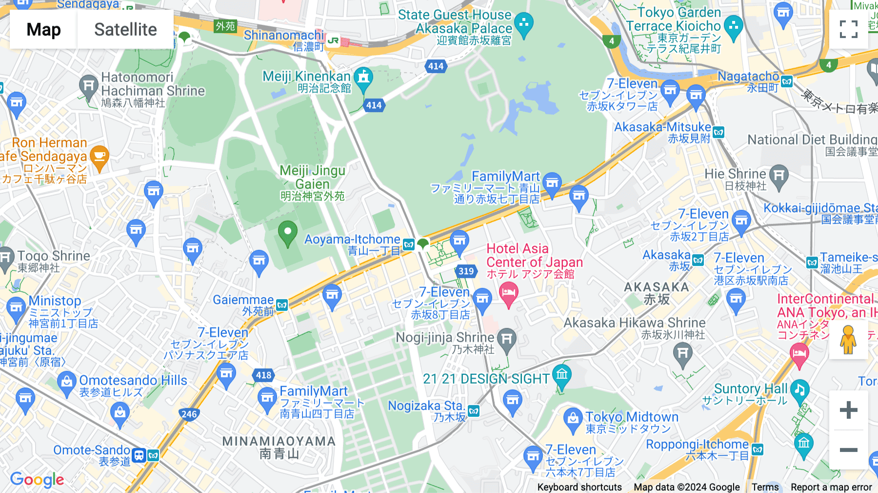Click for interative map of 1-1-1 Minami Aoyama, Aoyama Twin, Tokyo