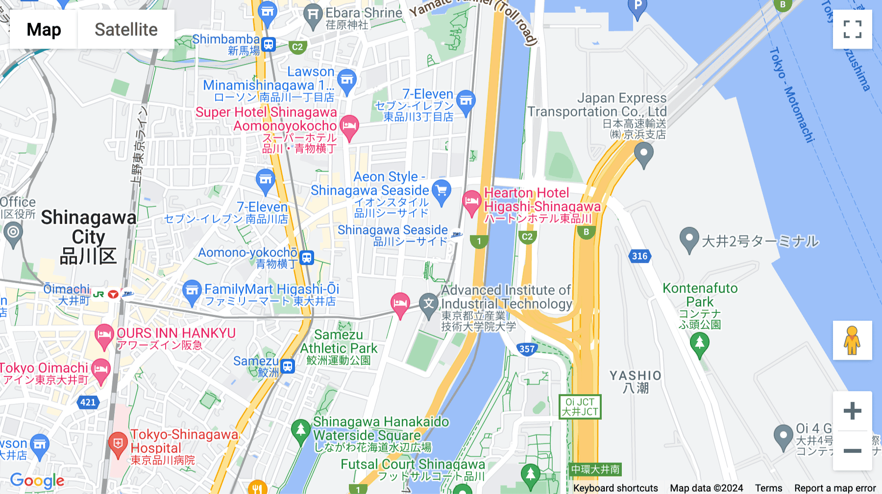 Click for interative map of 4-12-8 Higashi-Shinagawa, Seaside East Tower, Tokyo