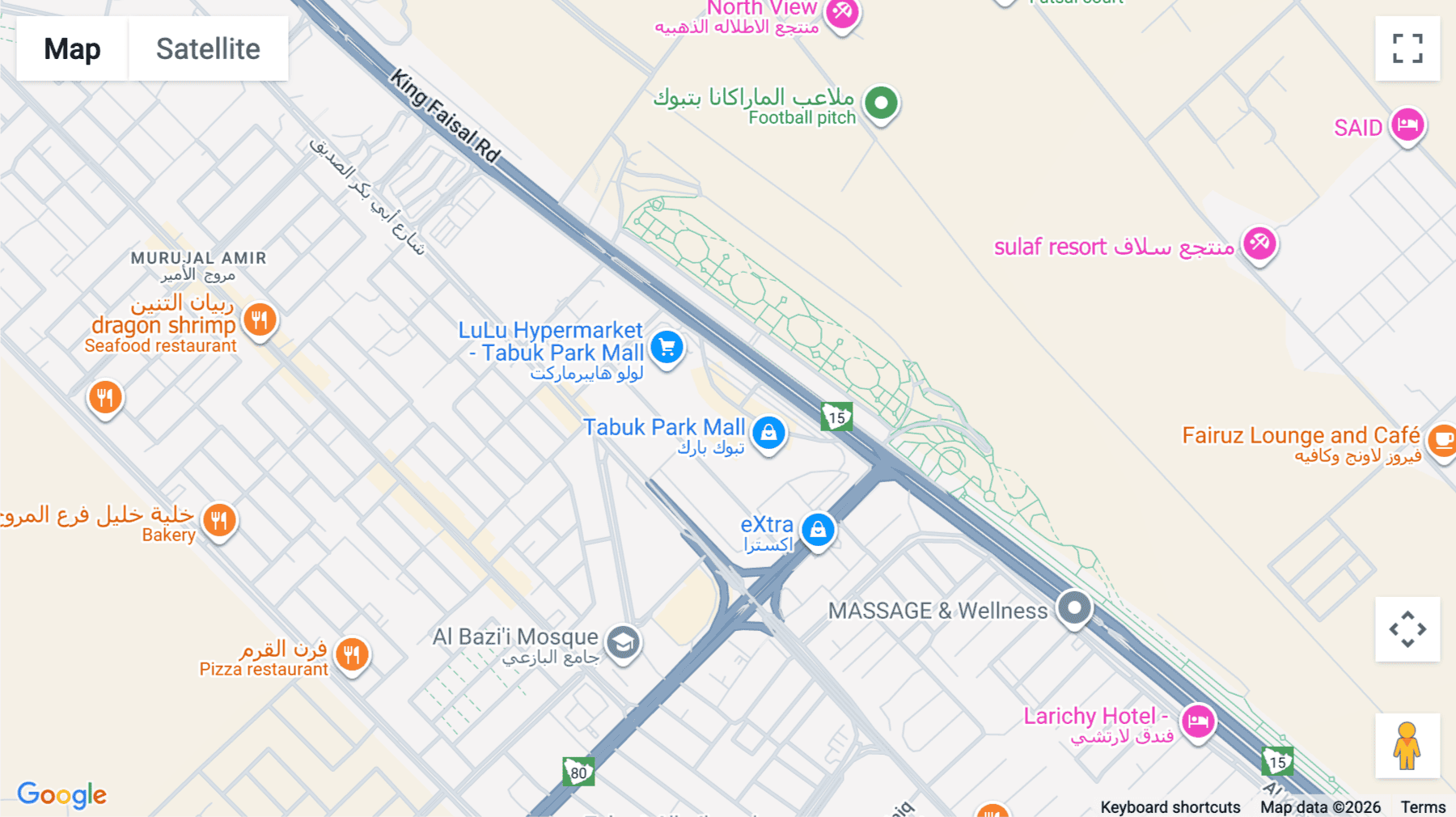 Click for interative map of King Faisal Road,Murujal Amir,, Tabuk