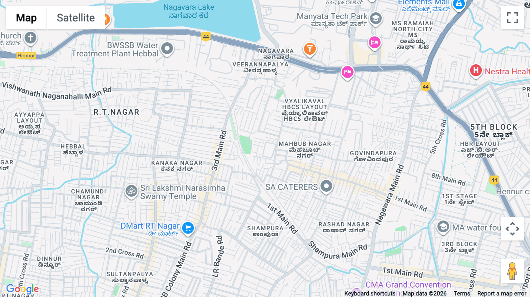 Click for interative map of No. 402, HBCS Layout, Mysore road, Nayandahalli, Bengaluru (Bangalore)