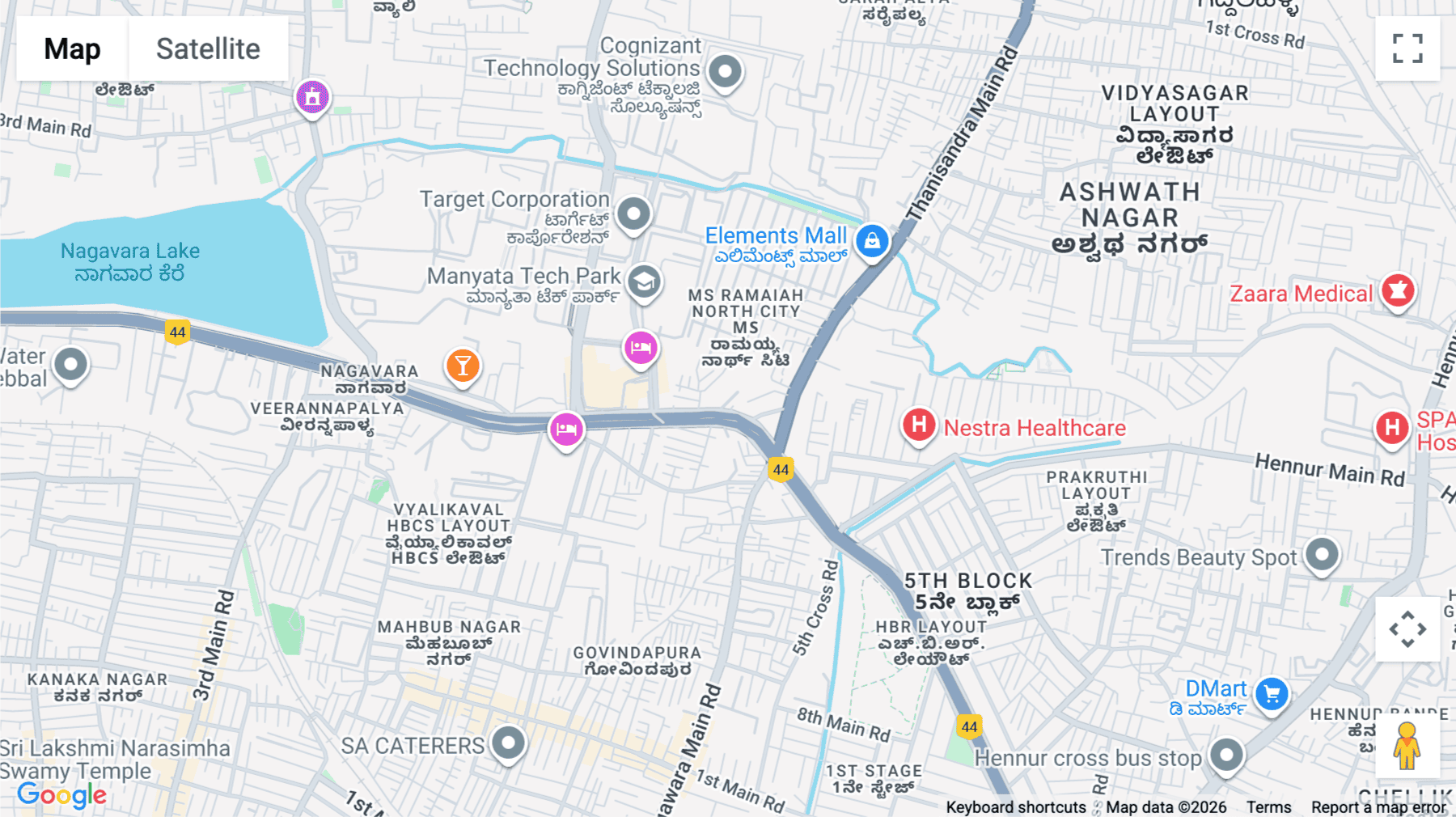 Click for interative map of MSR North Tower, 16th Floor, Dr. Puneeth Raj Kumar Road, MS Ramaiah North City, Manyata Tech Park, Nagavara, Bengaluru (Bangalore)