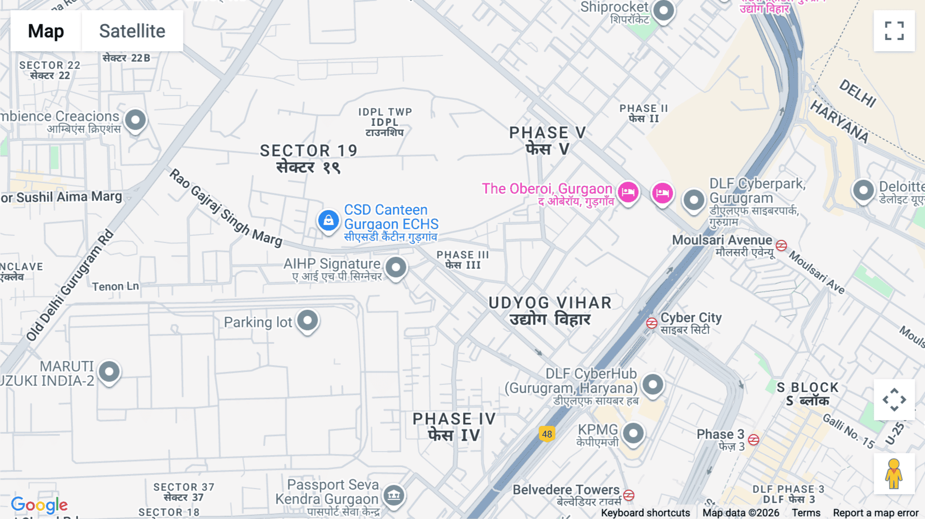 Click for interative map of Phase III, Udyog Vihar, Sector 20, Gurugram (Gurgaon)