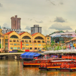 Heritage boats on the Singapore River