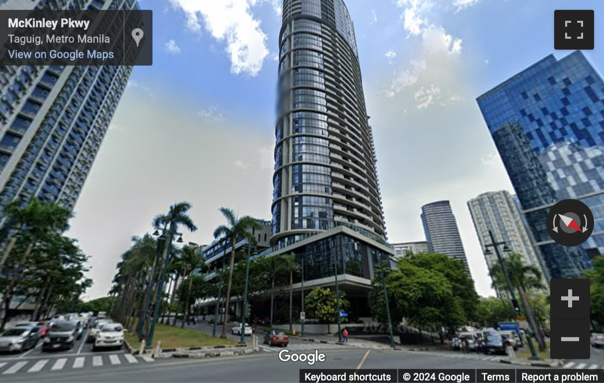Street View image of SM Aura Office Tower, 11th Floor, McKinley Parkway, Taguig, Philippines