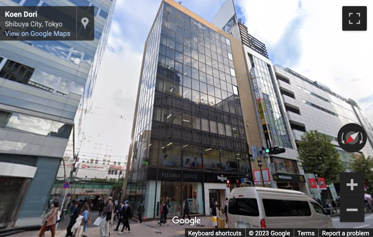 Street View image of Shibuyakoendori Building 1F-6F, 1-23-14 Jinnan, Shibuya-ku, Tokyo