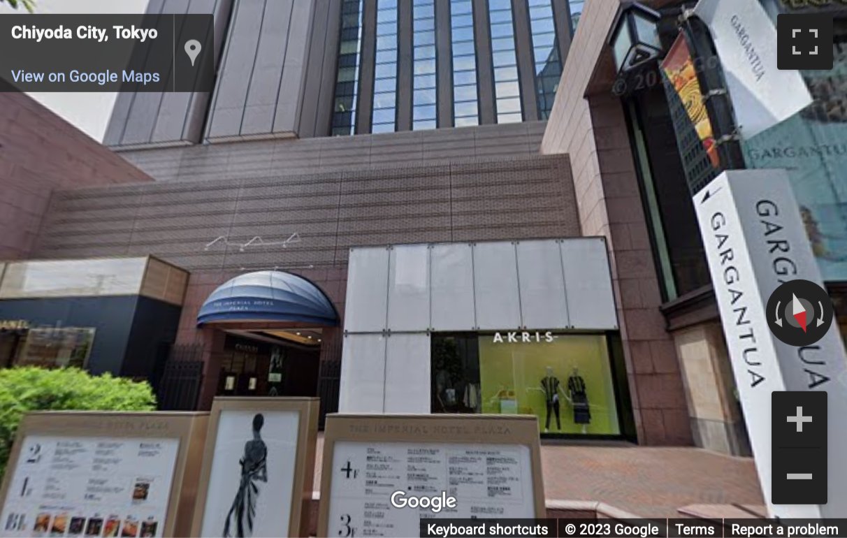 Street View image of Imperial Hotel Tower, 1-1-1 Uchisaiwaicho, 15th Floor, Tokyo