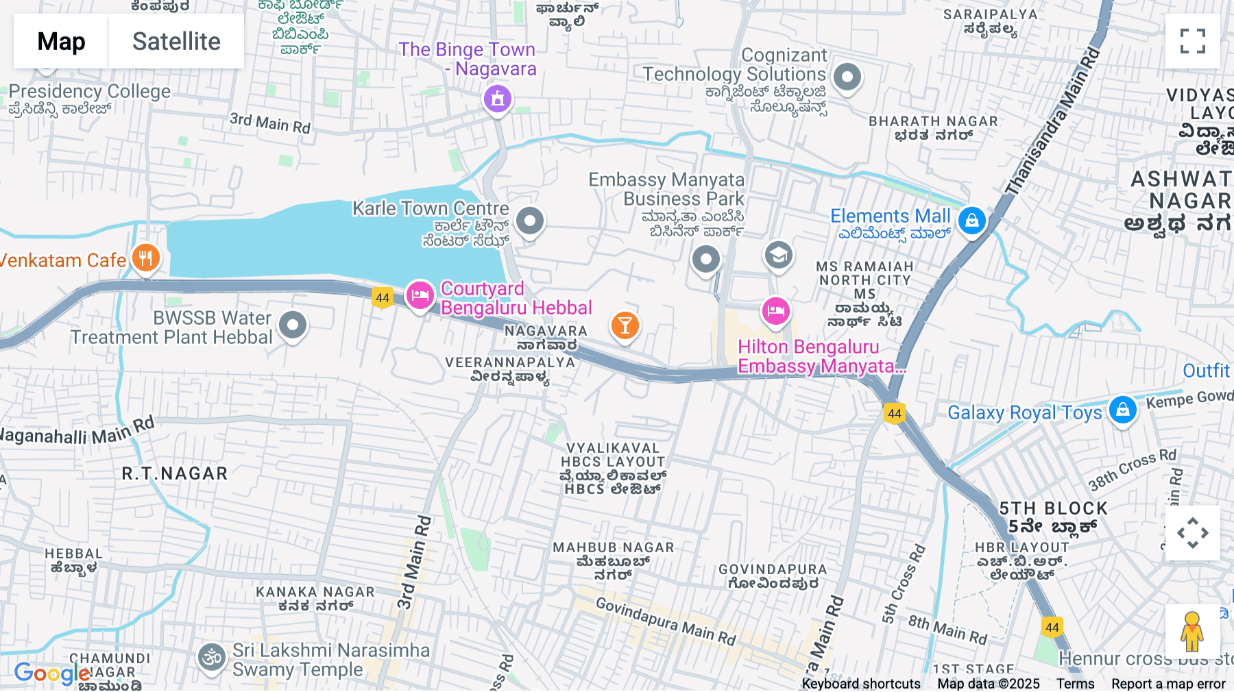 Click for interative map of Ground Floor, Block E-1, Manyata Embassy Business Park, Outer Ring Road (Hebbal-Krishnarajapuram Section), Nagawara, Bangalore, Bangalore