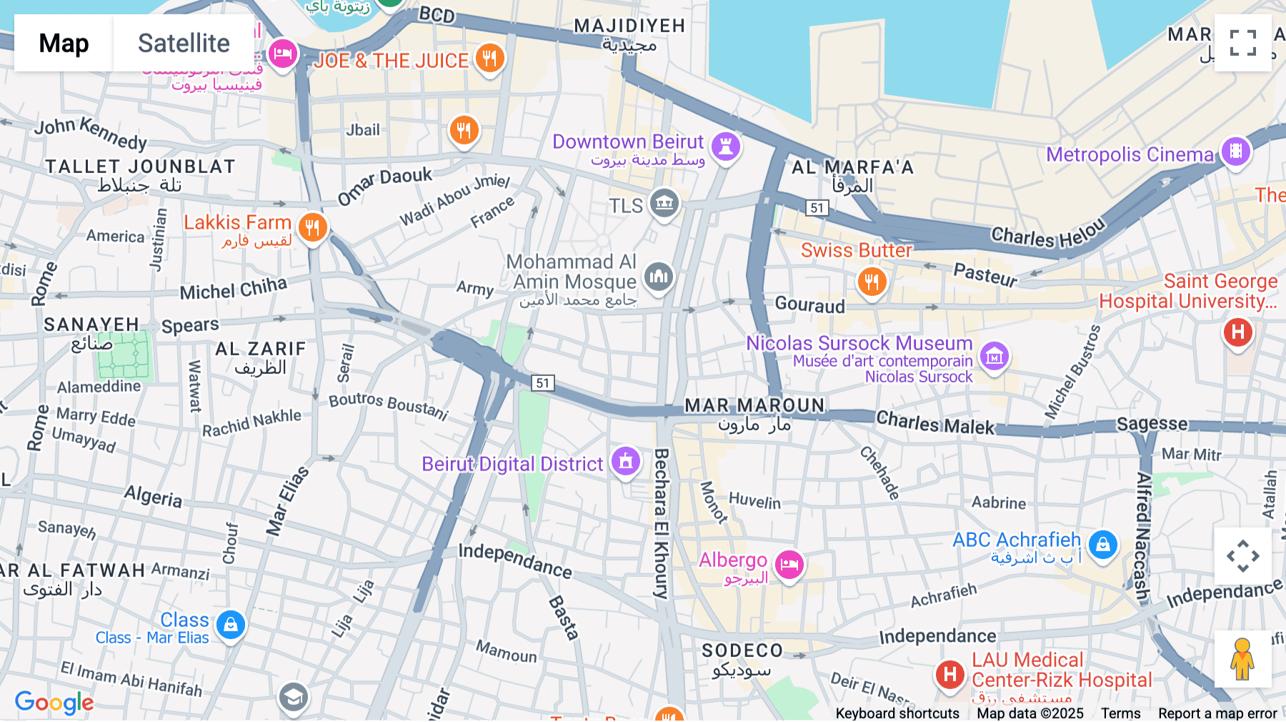 Click for interative map of Street Bloc A5- Fifth Floor, Azarieh Building, Beirut Central district, Lebanon, Beirut