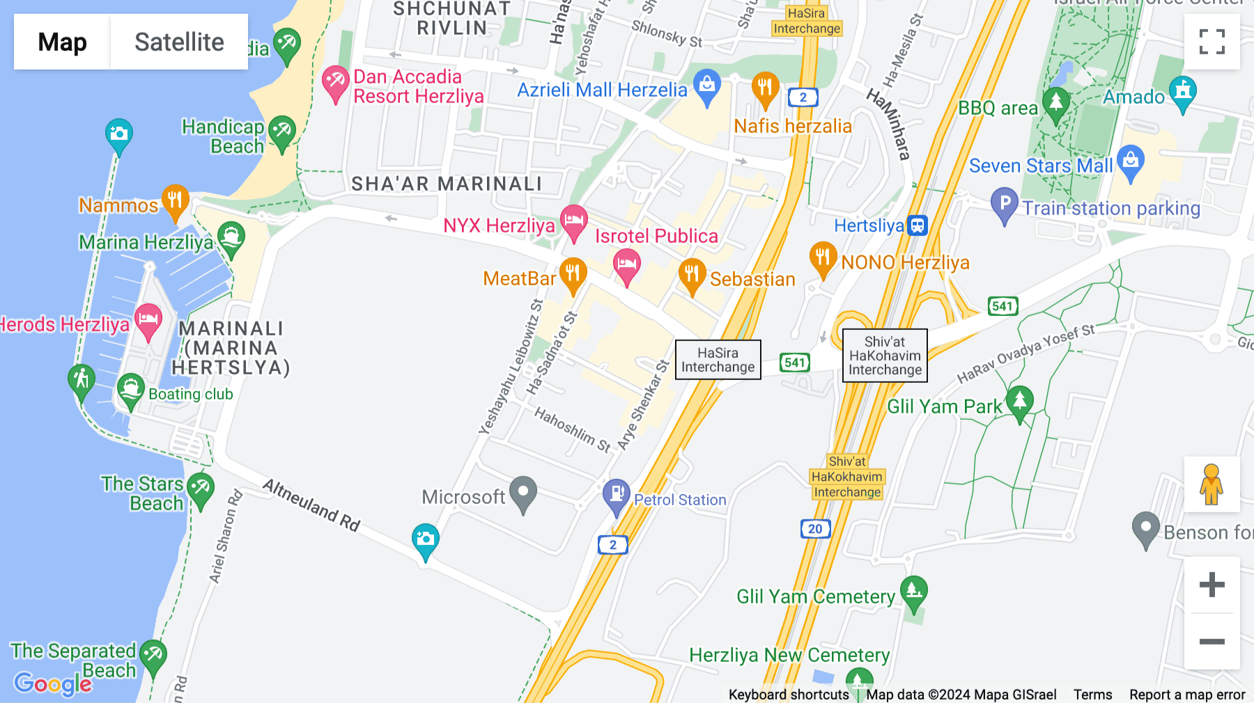 Click for interative map of Ackerstein Towers, Hertzelia Pituach, 11, Hamenofim Street, P.O.B, 2148, Tel Aviv