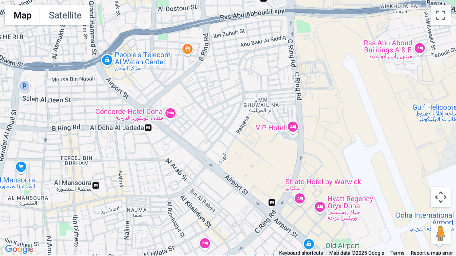 Click for interative map of Al Jaidah Square business centre,  63 Airport Road, Umm Ghuwailina Zone 27, Doha