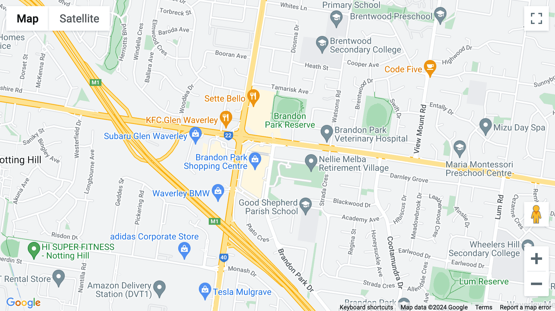 Click for interative map of 2 Brandon Park Drive (Level 3), Melbourne, Next to Monash Freeway, Victoria, Australia, Melbourne