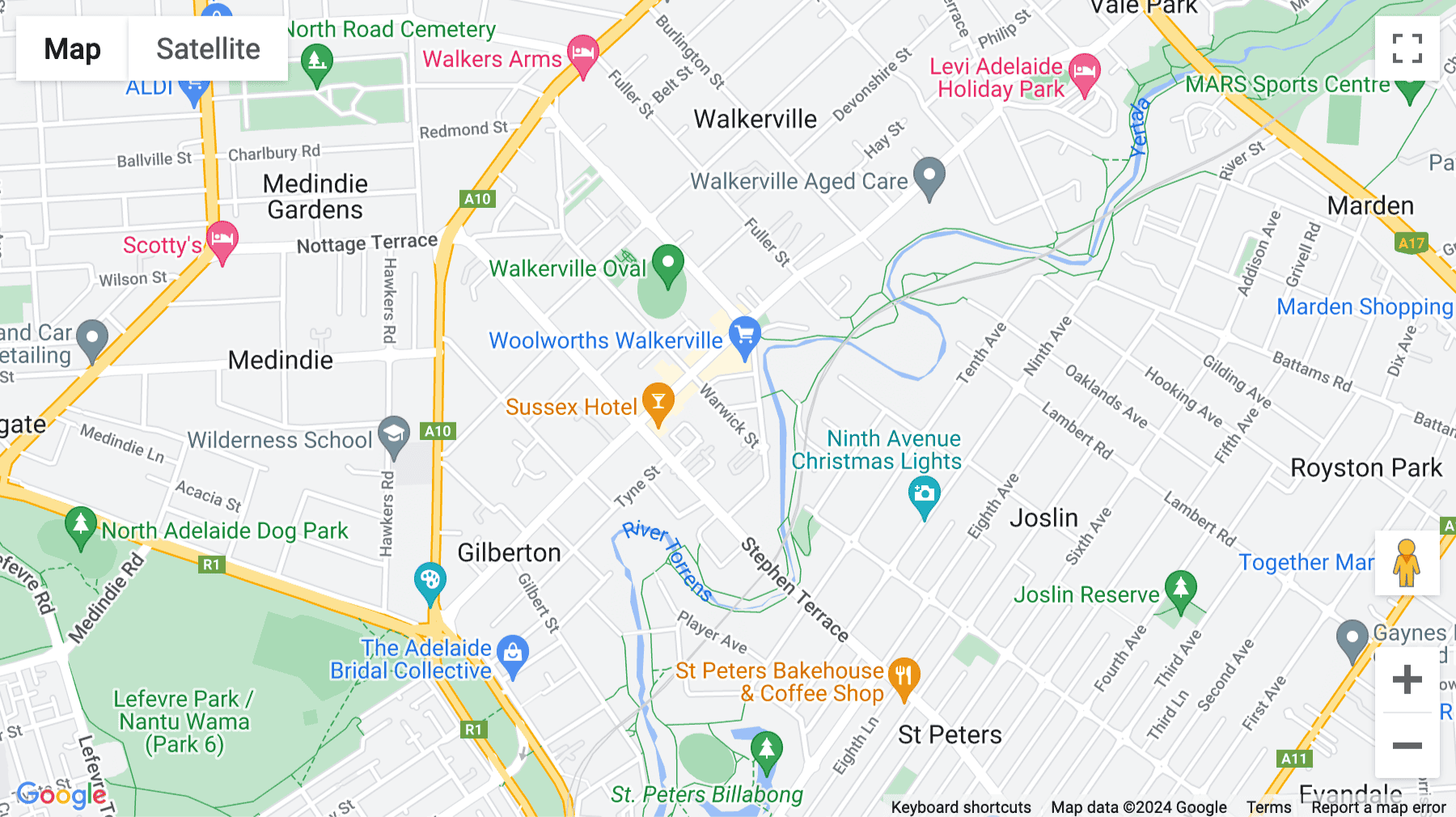 Click for interative map of The Watson,  33 Warwick Street, Southern Australia, Adelaide