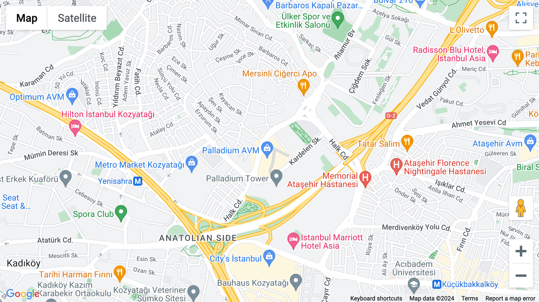 Click for interative map of Palladium Tower, Küçükbakkalköy Mahallesi Halk, Caddesi Kardelen Sokak Ataşehir, Istanbul