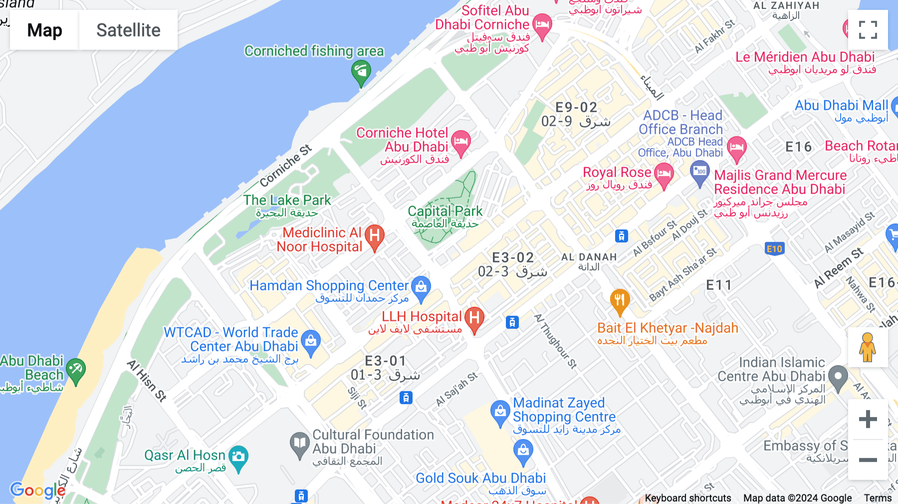 Click for interative map of Al Ghaith Tower, Hamdan Street, 8th and 19th Floor, Abu Dhabi, United Arab Emirates, Abu Dhabi