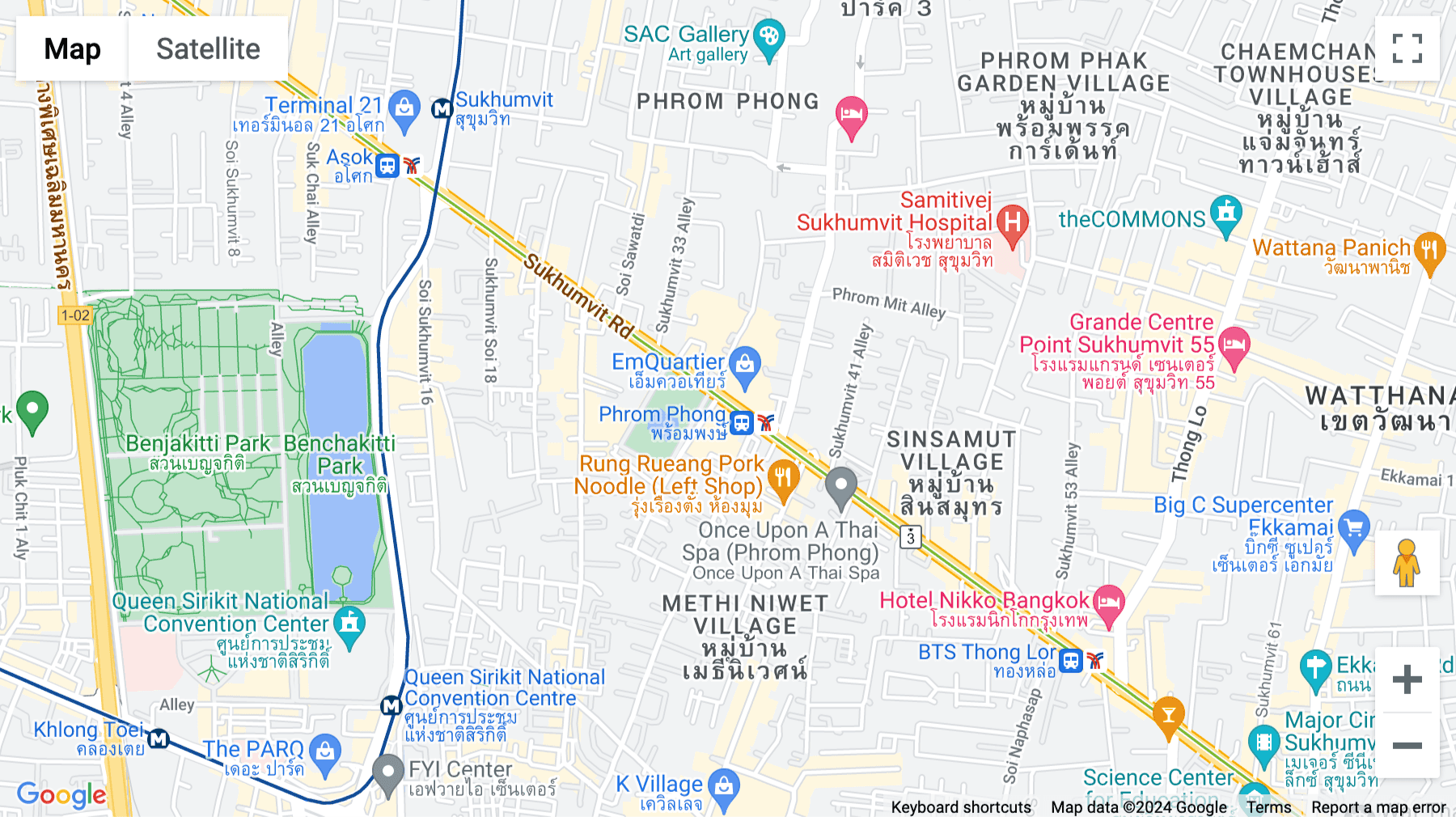 Click for interative map of Bhiraj Tower, 647 Sukhumvit Road, ,North Klongton, Vadhana, Bangkok, Bangkok
