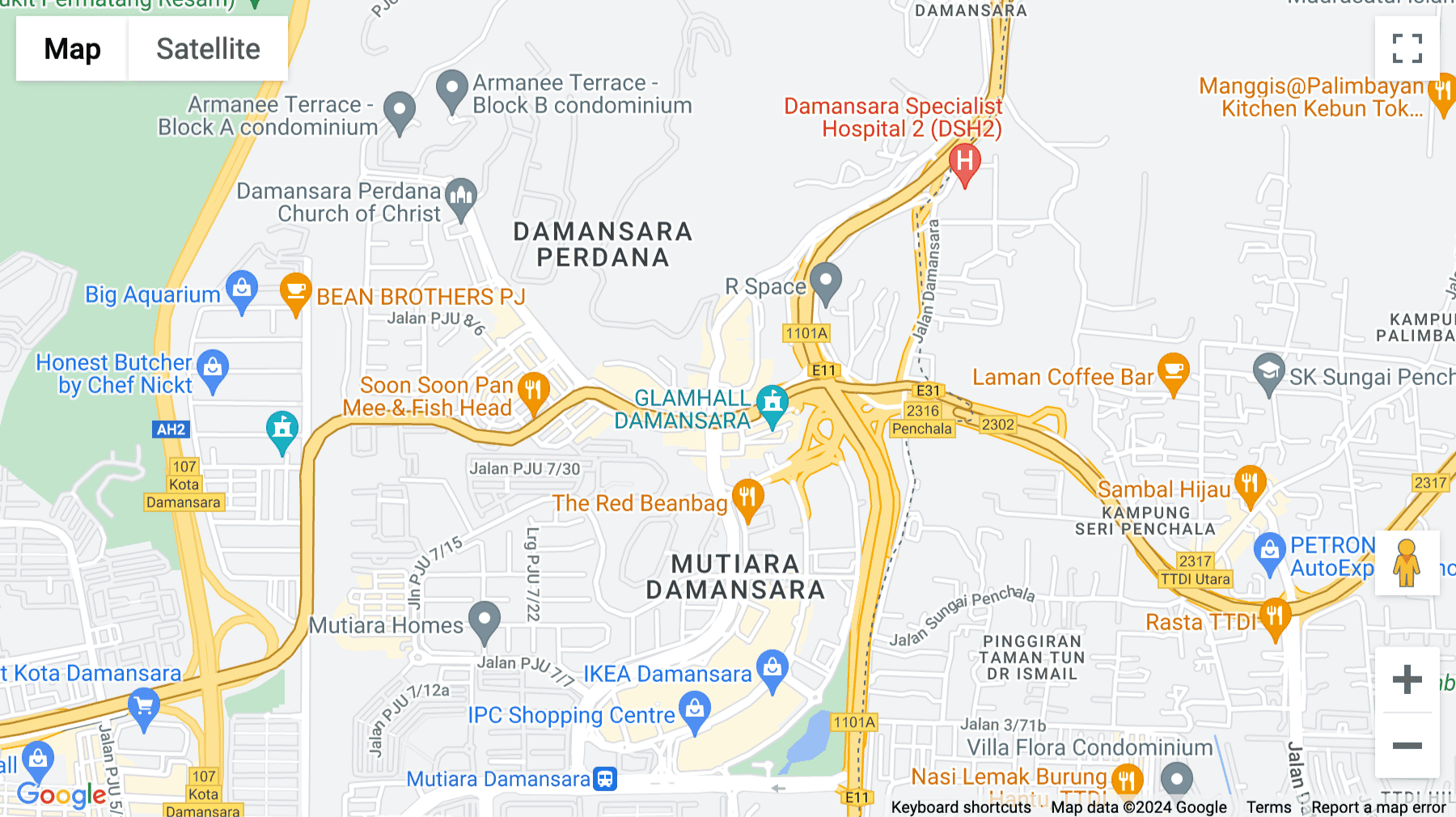 Click for interative map of Suite 11.01, Level 11, South Wing Menara, OBYU 4, Jalan PJU 8/8A, Damansara Perdana, Selangor Darul Ehsan, Petaling Jaya