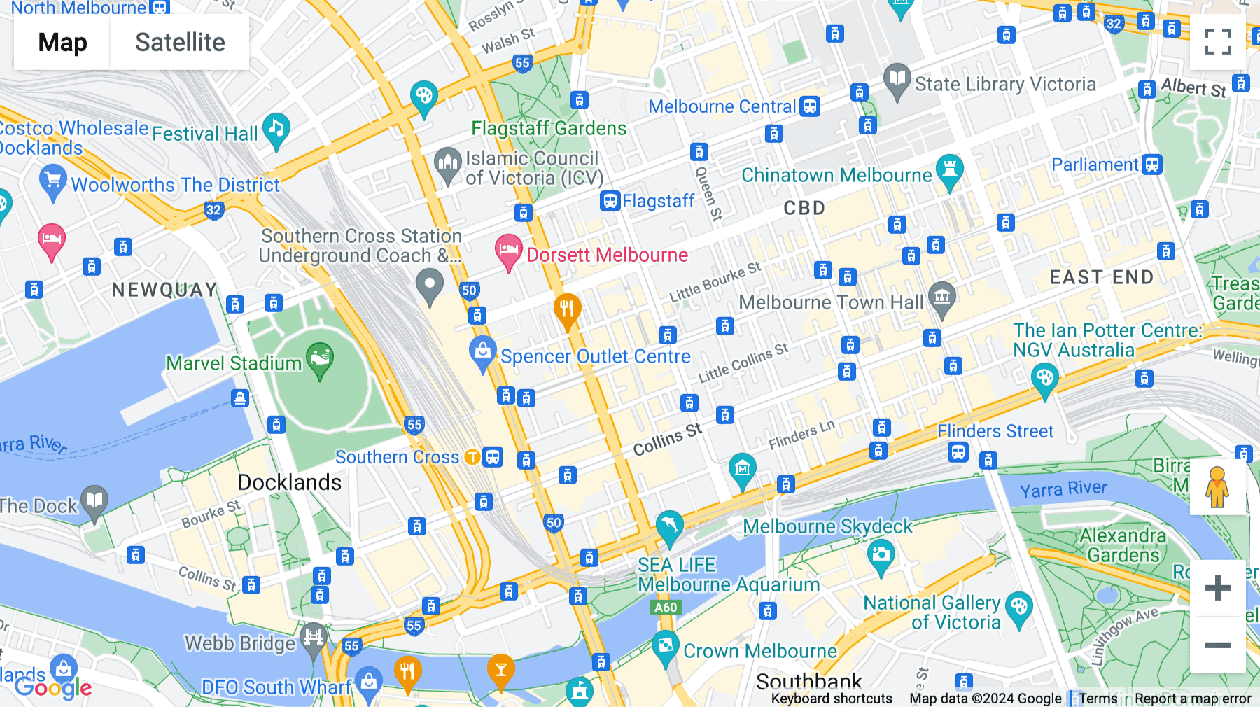 Click for interative map of 570 Bourke Street, Melbourne, Victoria, Australia, Melbourne