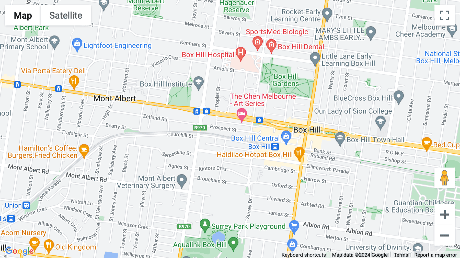 Click for interative map of Level 2 818 Whitehorse Road – South, Entrance via Prospect Street, Melbourne