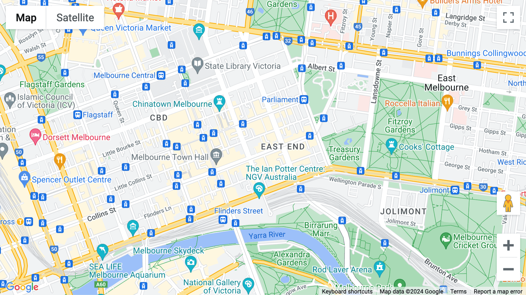 Click for interative map of 90 Collins Street, Melbourne, Victoria, Australia, Melbourne