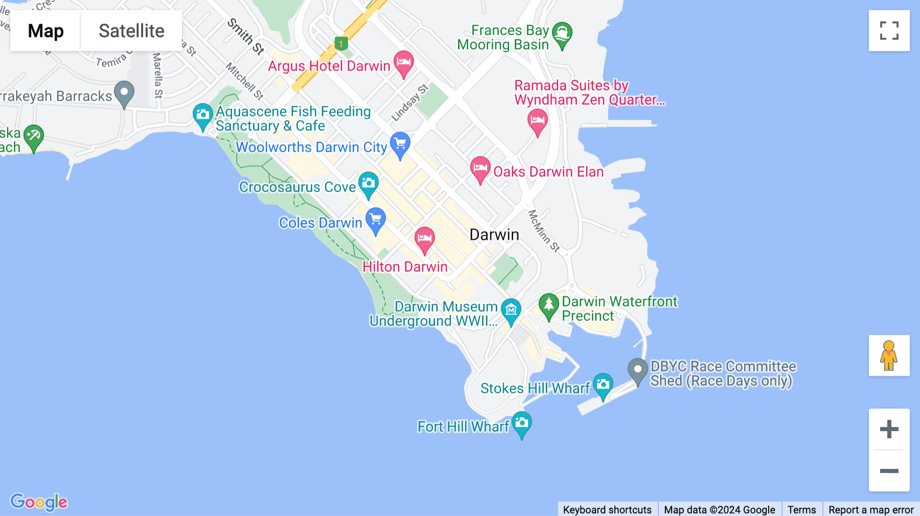 Click for interative map of Level 16, 19 The Mall Smith Street, Charles Darwin Centre, Darwin, Northern Territory, Australia, Darwin