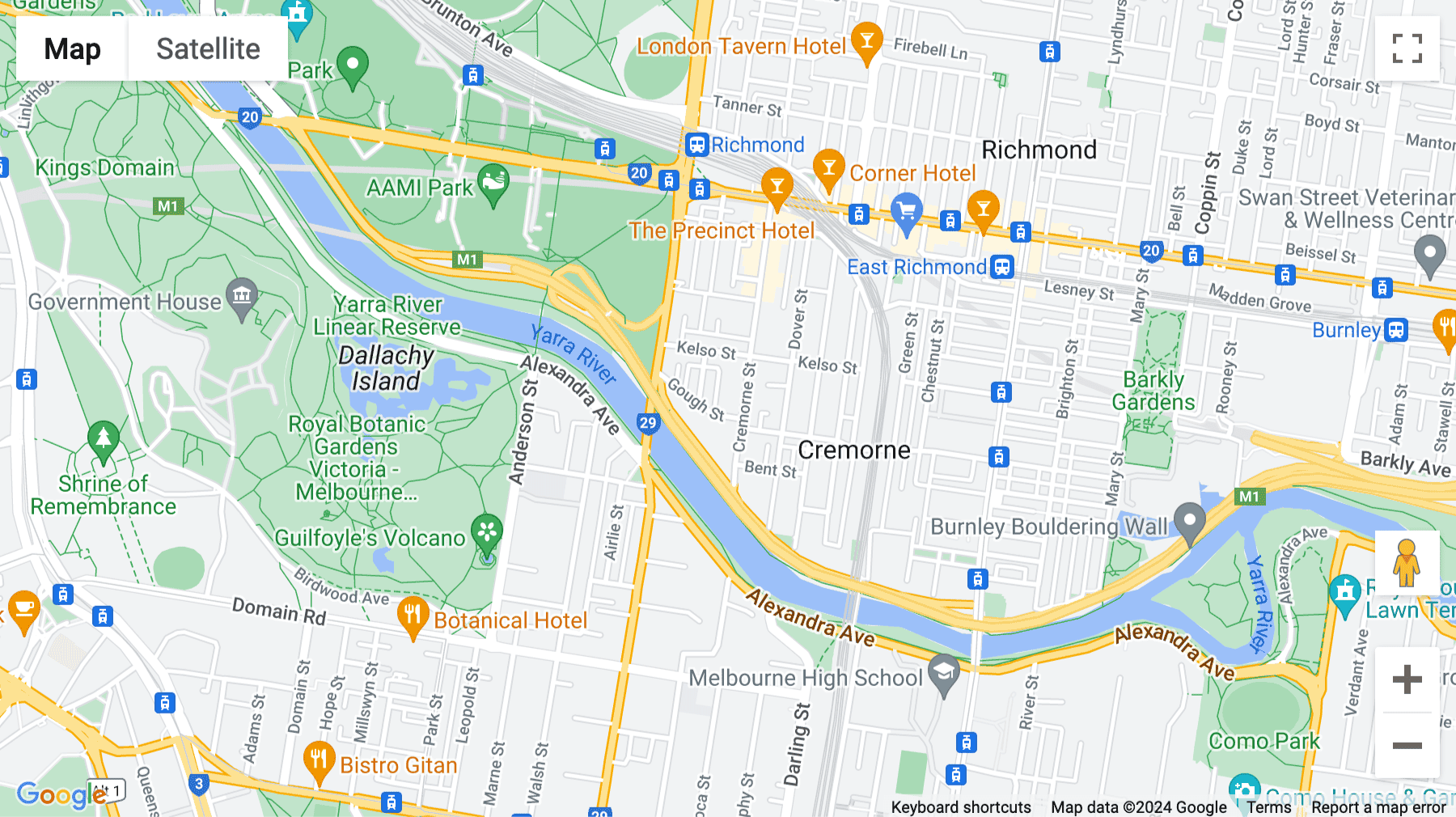 Click for interative map of 132 Cremorne Street, Cremorne, Melbourne