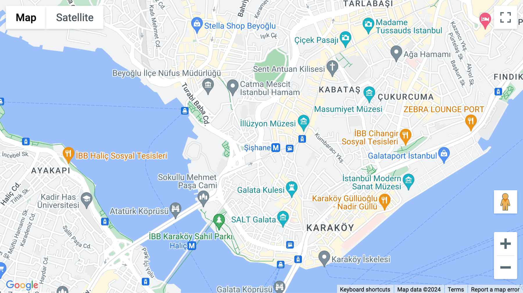 Click for interative map of Beyoglu Nejat Eczacibasi Binasi, Sishane, Sadi Konuralp Cd., No:5 K:2, Beyoglu, İstanbul, Istanbul